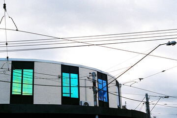 Abstract Architectural Design with Colorful Glazing