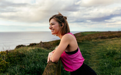 Portrait of sporty woman outdoors