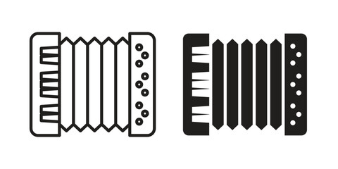 Accordion icon vector collection. vector stock symbol illustrations