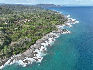Montezuma Beach rocky shoreline, Costa Rica