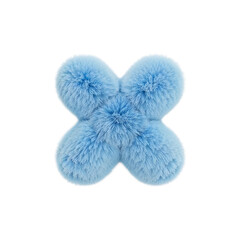 Fluffy Blue Pom-Pom Pillow Soft, Plush, Decorative Cushion