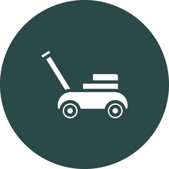 Lawn Mower Vector Icon Design