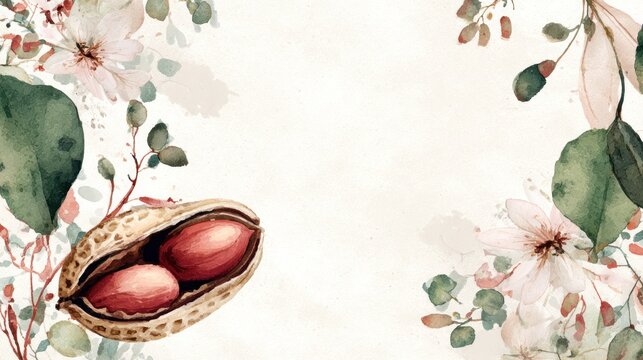 Floral border with peanuts
