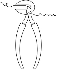 one line art Dental Nipper vector illustration. line art, one continuous line, simple, hand drawn and sketch style. for icons, symbols, signs or logos. PNG