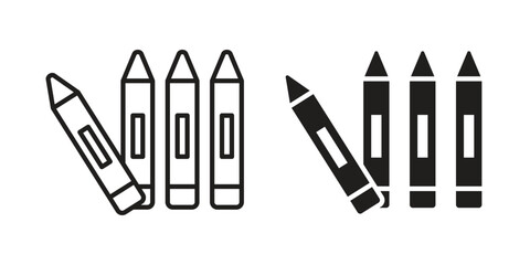 Crayon icon vector collection. vector stock symbol illustrations