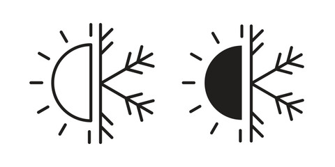 Hot and cold icon vector collection. vector stock symbol illustrations