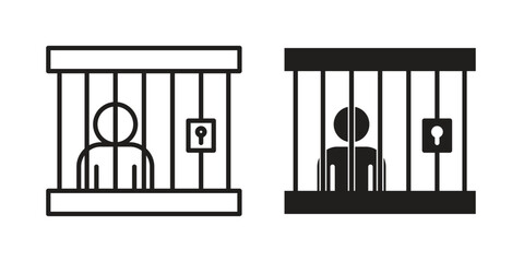 Jail icon vector collection. vector stock symbol illustrations