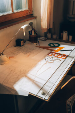 Architect/engineer working desk