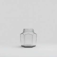 Clear octagonal glass jar