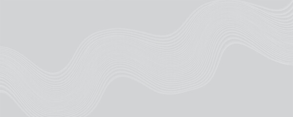 Abstract Black smooth wave on a white background. Dynamic sound wave. Design element. Vector illustration.