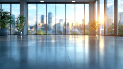 Modern office space with city view