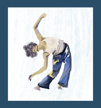 Dancer performing an expressive movement