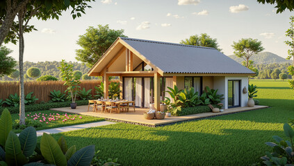 tiny house in nature modern cabin design minimalist countryside home eco-friendly tiny home off-grid house sustainable small house backyard retreat scenic rural home compact living space