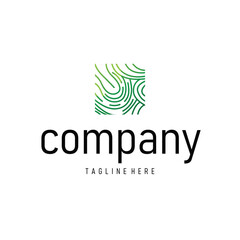 Simple and elegant modern identity fingerprint logo technology design for business branding