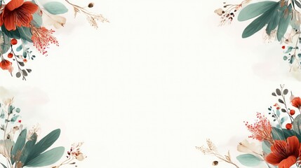 Delicate floral border on a white background (4)