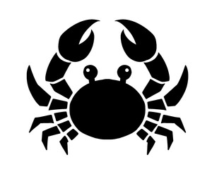 crab silhouette, black crab vector illustration, isolated icon on white background
