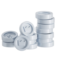 Increase coin silver 3D illustration