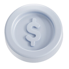 Silver coin 3D illustration