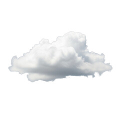 A fluffy white cloud floats serenely against a transparent backdrop, perfect for adding a dreamy sky element to graphic designs and artistic compositions.