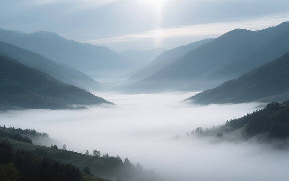 morning mist over the mountains