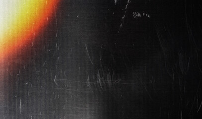 Blank Film Strip Texture Background with Heavy Grain, Scratches, Dust, and Studio Lens Flare
