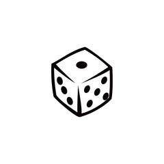 Dice logo on white background in isometric style