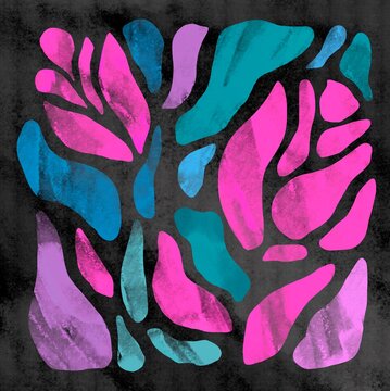 botanical motifs in abstract forms