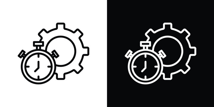 Productivity icon symbol in thin line, outline and stroke style for apps