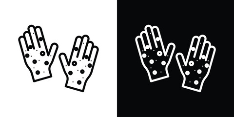 Fototapeta premium Rash hand icon symbol in thin line, outline and stroke style for apps