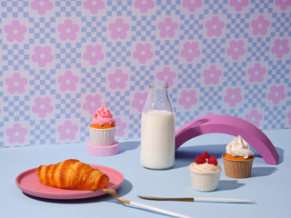 A visually appealing breakfast arrangement