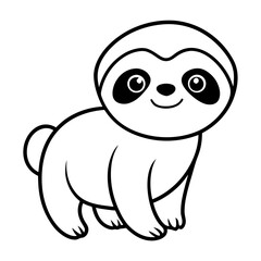 Sloth on white background
