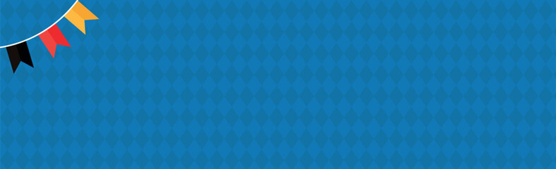 Bavarian background, Panoramic holiday template International German beer festival in Munich - Vector illustration