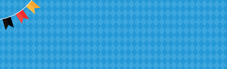 Bavarian background, Panoramic holiday template International German beer festival in Munich - Vector illustration