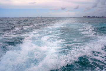 The blue Caribbean Sea in Mexico, in the state of Quintana Roo