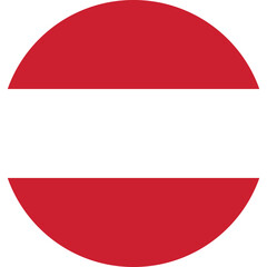 Austria National flag circular design with isolated design 