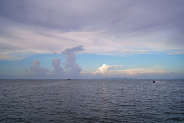 The blue Caribbean Sea in Mexico, in the state of Quintana Roo