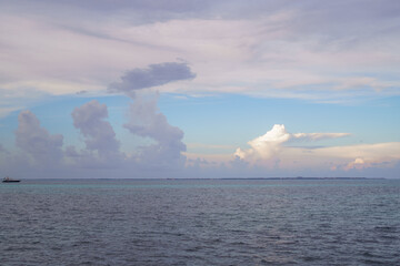 The blue Caribbean Sea in Mexico, in the state of Quintana Roo