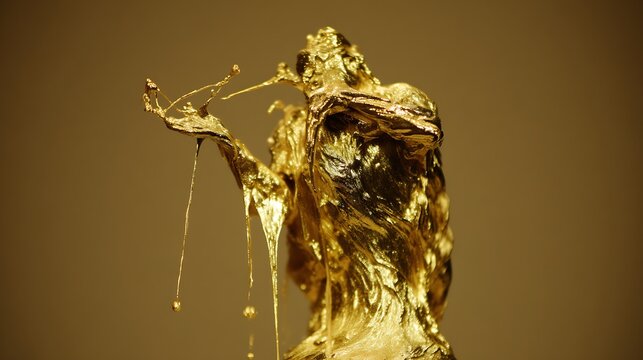 Gold liquid sculpture