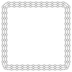 Decorative square frame. Thin border pattern. Elegant line Vector. Blank inner area.