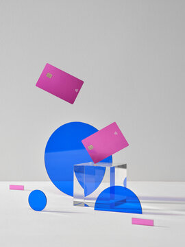 Modern Digital Payment Cards with Abstract Geometric Elements
