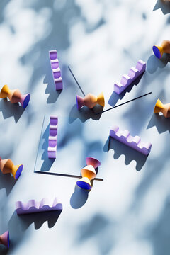  Scattered pastel objects with intersecting glass planes