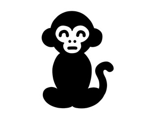 monkey silhouette, black monkey vector illustration, isolated icon on white background
