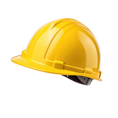 Fototapeta premium Holding yellow construction engineer safety helmet isolated on a transparent background