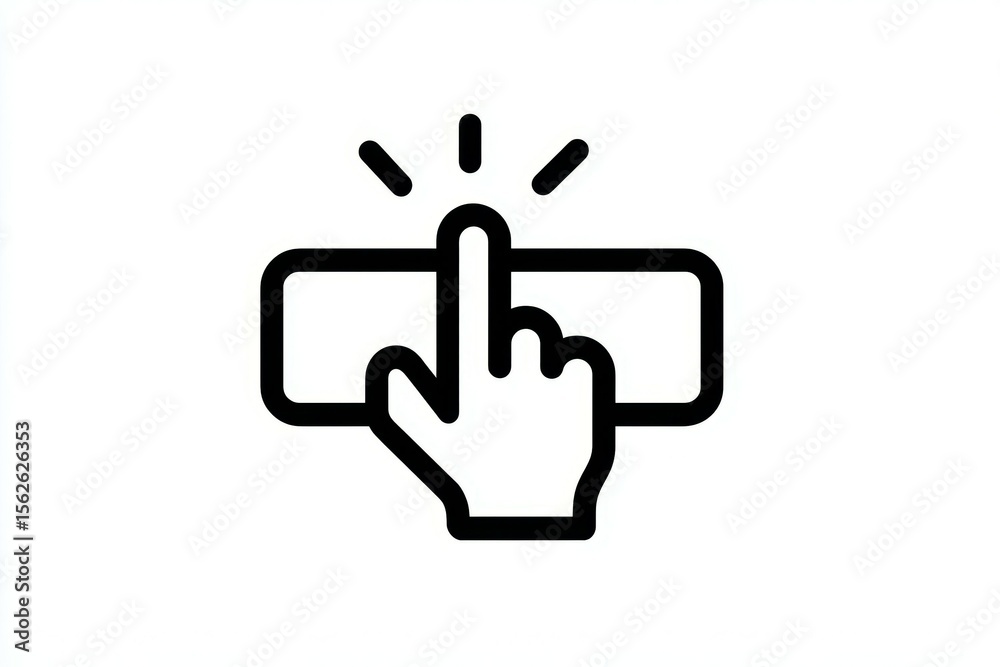 Fototapete Hand icon pressing button symbolizing click action interaction