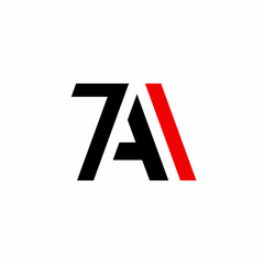 Simple 7A logo design with slash mark.