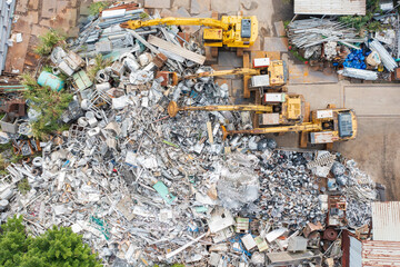 Aerial View of Recycling Facility and Scrap Metal Depot