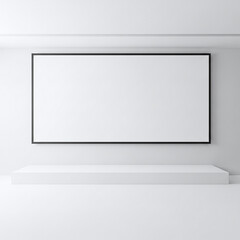 Obraz premium Empty Minimalist White Room Blank Screen Stage