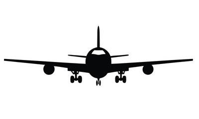 Airplane front view clipart, airplane silhouette front view, airplane front clipart, airplane front view icon.