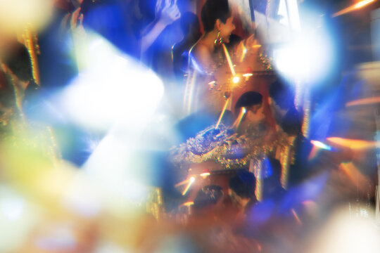 Abstract pattern. Silhouetted figure in a vibrant crystal