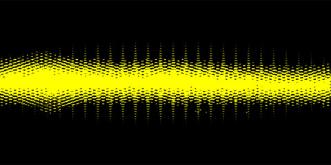 Art & IllustrAbstract glowing wave lines on black background. Shiny moving lines design element. ation
